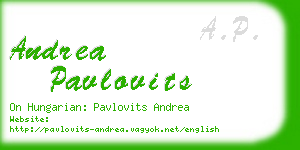 andrea pavlovits business card